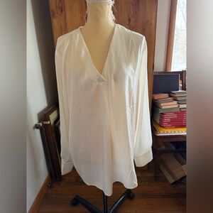NWT Banana Republic Sheer White Blouse Size XL